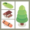 camping flat icons Royalty Free Stock Photo