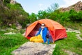 Camping in the forest. Royalty Free Stock Photo