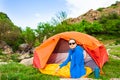 Camping in the forest. Royalty Free Stock Photo