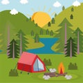 camping forest panoramic