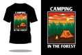 Camping in the forest retro t shirt design Royalty Free Stock Photo