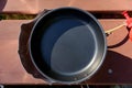Camping frying pan Royalty Free Stock Photo