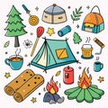 Camping gear collection Royalty Free Stock Photo
