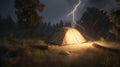 camping hiking backpacking Hyper-realistic textures dynam two generative AI Royalty Free Stock Photo
