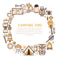 Camping and Hiking Camp Invitation Leaflet Template