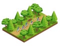 Camping Hiking Isometric Composition