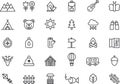 Camping, Hiking, Nature & Outdoor Activities icon set