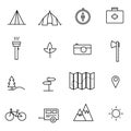 Camping, Hiking, Nature & Outdoor Activities icons.