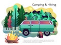 Camping Hiking Poster