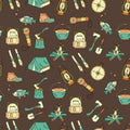 Camping holiday seamless vector pattern