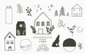 Camping icon collection with wild,natural,animal,flower,circle.Vector illustration for tattoo,accessories and interior