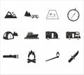 Camping icon set