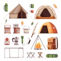 Camping Icon Set Royalty Free Stock Photo