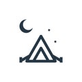 camping icon vector from travel concept. Thin line illustration of camping editable stroke. camping linear sign for use on web and Royalty Free Stock Photo