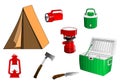 Camping icons, cdr vector