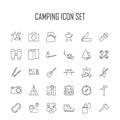 Camping icons. Outdoor equipment. Royalty Free Stock Photo