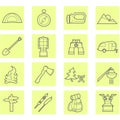 Camping icons set Royalty Free Stock Photo