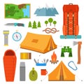 Camping icons set Royalty Free Stock Photo