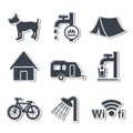 Camping icons - stickers