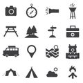 Camping icons Vector illustration, vector illustion flat design style. Royalty Free Stock Photo