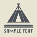 Camping or indian tent icon or sign Royalty Free Stock Photo