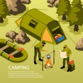 Camping Isometric Composition