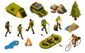 Camping Isometric Set Royalty Free Stock Photo