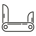 Camping knife icon outline vector. Army multitool Royalty Free Stock Photo