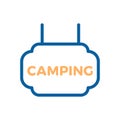 Camping label thin line icon. Vector illustration for summer, vacations, camping business