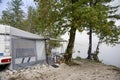Camping by Lake Bohinj Royalty Free Stock Photo