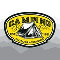 Camping Lamp vintage Black and White Adventure Outdoor Logo Vector Royalty Free Stock Photo