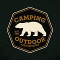Camping Lamp vintage Black and White Adventure Outdoor Logo Vector Royalty Free Stock Photo