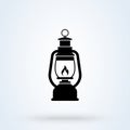 Camping lanter oil lamp. vector Simple modern icon design illustration Royalty Free Stock Photo