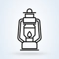 Camping lanter oil lamp. vector Simple modern icon design illustration Royalty Free Stock Photo