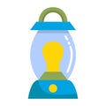Camping Lantern Color Icon. Vector Design Illustration Sign