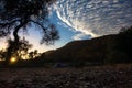 Camping on the Larapinta trail, Jay Creek Campsite, West MacDonnell Australia Royalty Free Stock Photo