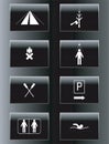 Camping leisure icon set.