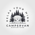 Camping logo emblem vector illustration