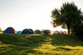 Camping on a meadow Royalty Free Stock Photo