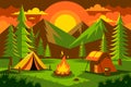 Camping in the mountains. Royalty Free Stock Photo