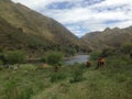 Camping in the Mountains in Capilla del Monte, CÃÂ³rdoba, Argentina at the Lake Los Alazanes Royalty Free Stock Photo