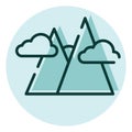 Camping mountains, icon