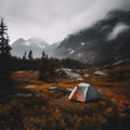 camping nature adventure hiking wilderness cinematic three generative AI