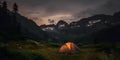 camping nature adventure wilderness hiking three generative AI