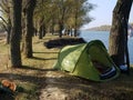 Camping near Danube river