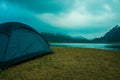 Camping near riverside with beautiful view