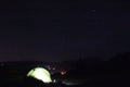 Camping at night in Balatou Yagour, 2150 meters above sea level, between the High Atlas Mountains, Morocco