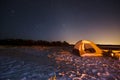 Camping at Night Royalty Free Stock Photo