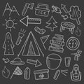 Camping objects collection Royalty Free Stock Photo