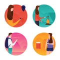 Camping and Outdoor Fun Flat Rounded Icons Pack